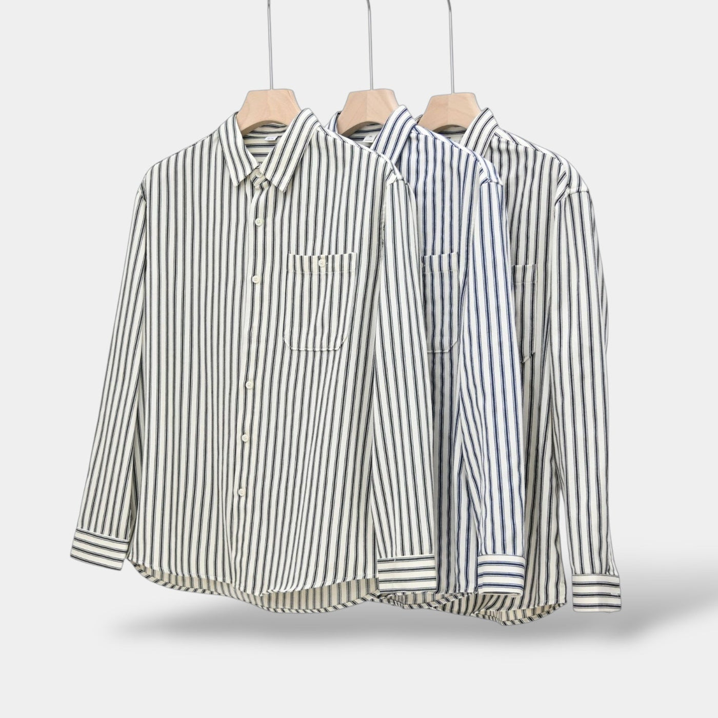 Camicia a righe a maniche lunghe